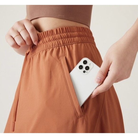 Athleta 10 12 Arrival MIDI Skirt Size 12 Sunbaked Clay Red - Picture 4 of 6